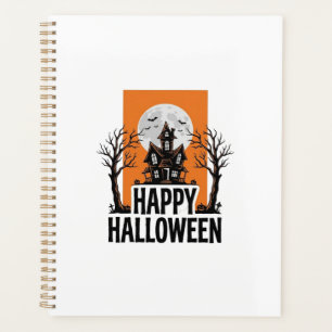 Fröhliches Halloween Spukhaus Vintage-Grafik_1 Planer