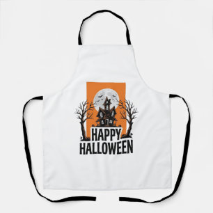 Fröhliches Halloween Spukhaus Vintage-Grafik_1 Schürze