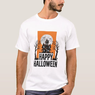 Fröhliches Halloween Spukhaus Vintage-Grafik_1 T-Shirt
