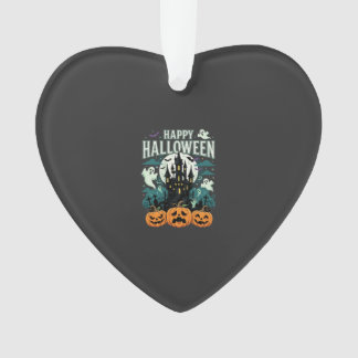 Fröhliches Halloween Spukschloss Geister und Kürbi Ornament