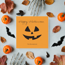 Fröhliches Halloween Süße Kürbisgesicht-Grußkarte