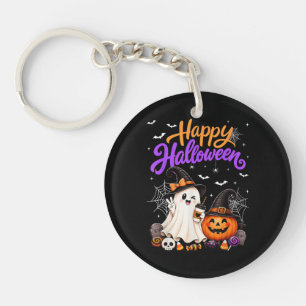 Fröhliches Halloween Süßer Geist Kürbis Gruselig Schlüsselanhänger
