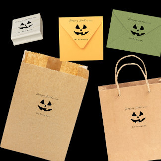 Fröhliches Halloween Süßes Kürbisgesicht Personali Gummistempel