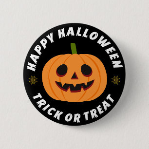 Fröhliches Halloween Süßes oder Saures Kürbis Schw Button