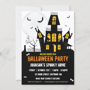 Fröhliches Halloween Süßes oder Saures Spukhaus Einladung