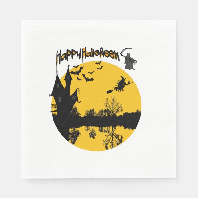 Fröhliches Halloween T-Shirt Serviette (Vorderseite)