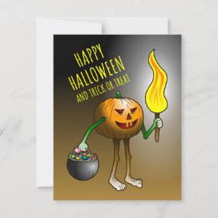 Fröhliches Halloween und Süßes oder Saures Mitteilungskarte