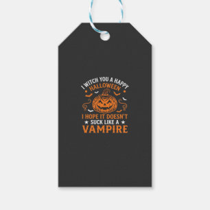 Fröhliches Halloween Vampir Kürbis Hexenhut Fleder Geschenkanhänger