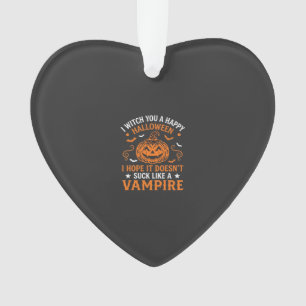 Fröhliches Halloween Vampir Kürbis Hexenhut Fleder Ornament