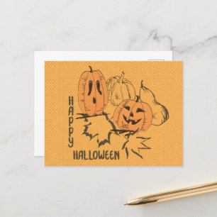 Fröhliches Halloween Vintage-Postkarte Postkarte