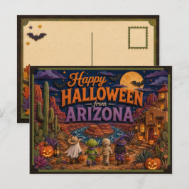 Fröhliches Halloween von Arizona-Kindern Postkarte