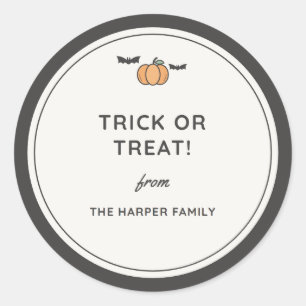 "Fröhliches Halloween von" Familien-Geschenkaufkle Runder Aufkleber