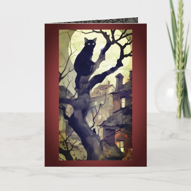 Fröhliches Halloween von Kitty Card Karte (Vorderseite)