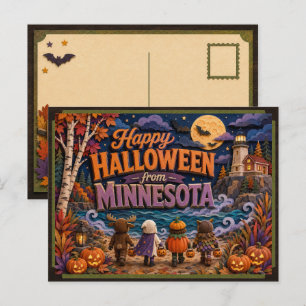 Fröhliches Halloween von Minnesota-Kindern Postkarte