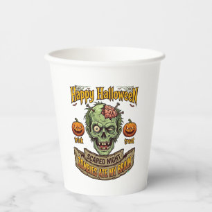 Fröhliches Halloween Zombies haben Zombie-Kopf-Pum Pappbecher