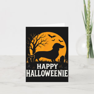 Fröhliches Halloweenie Lustiger Dachshund Hund Hal Karte