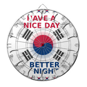 Fröhliches "Have a Nice Day" Koreanisches Flaggen- Dartscheibe