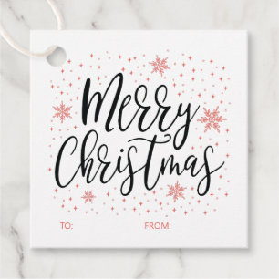 Fröhliches & Helles Korallenrotes Weihnachtsgesche Geschenkanhänger