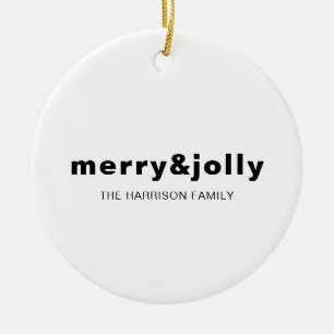Fröhliches & Helles Minimal-Weihnachtsornament in  Keramik Ornament