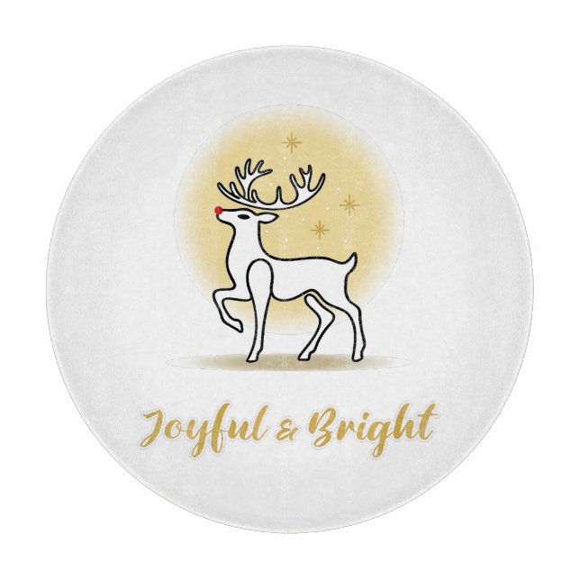 Fröhliches & Helles Weihnachtsrentier Schneidebrett (Vorderseite)
