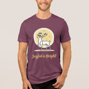 Fröhliches & Helles Weihnachtsrentier Tri-Blend Shirt