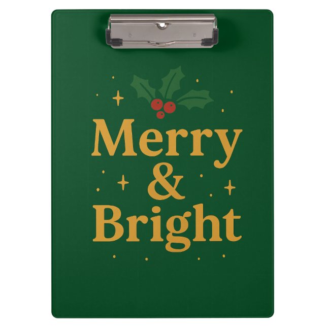 Fröhliches & Helles Weihnachtszitat Klemmbrett (Vorderseite)