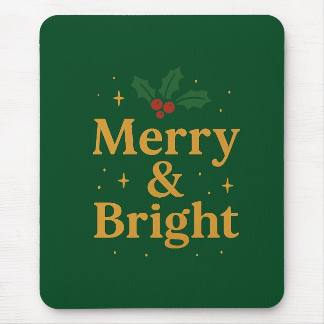 Fröhliches & Helles Weihnachtszitat Mousepad (Vorne)