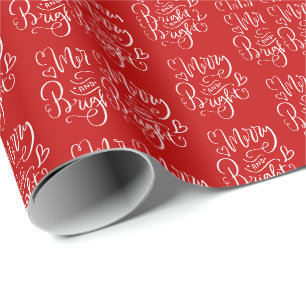 Fröhliches hellrotes Weihnachten Geschenkpapier