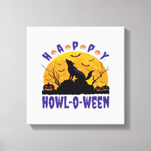 Fröhliches Heulen O Ween Heulendes Halloween Hund  Leinwanddruck
