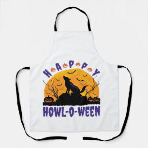 Fröhliches Heulen O Ween Heulendes Halloween-Hund- Schürze