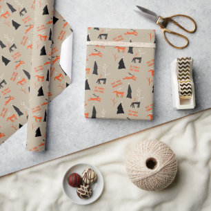 FROHLICHES HIRSCH WEIHNACHTEN GESCHENKPAPIER