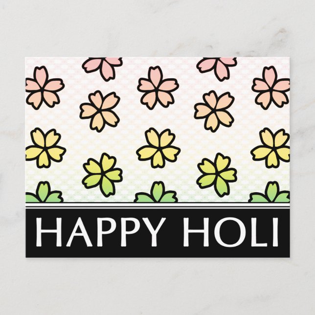 fröhliches Holi-Frühlingsfest Postkarte (Vorderseite)
