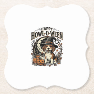 Fröhliches Howl-O-Ween Beagle Hexenhut Halloween-S Untersetzer