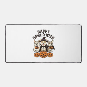Fröhliches Howl-O-Ween Corgi Halloween Hund Vector Schreibtischunterlage