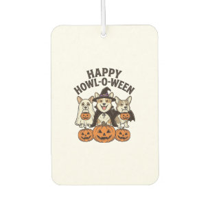 Fröhliches Howl-O-Ween Corgi Halloween Hund Vektor Autolufterfrischer