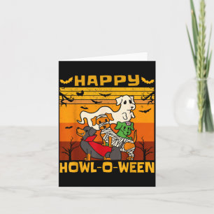 Fröhliches Howl-O-Ween Dachshund-Hunde-Halloween-K Karte