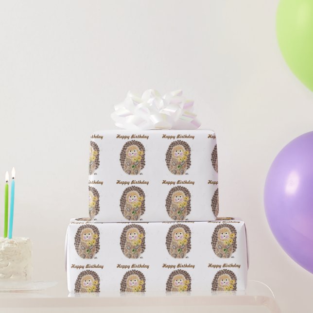 Fröhliches Igel-Packpapier Geschenkpapier (Partygeschenke)