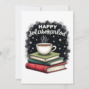 Fröhliches Jolabokaflod-Familienfeier-Geschenk Feiertagskarte