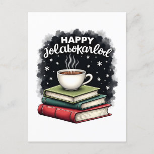 Fröhliches Jolabokaflod-Familienfeier-Geschenk Feiertagspostkarte