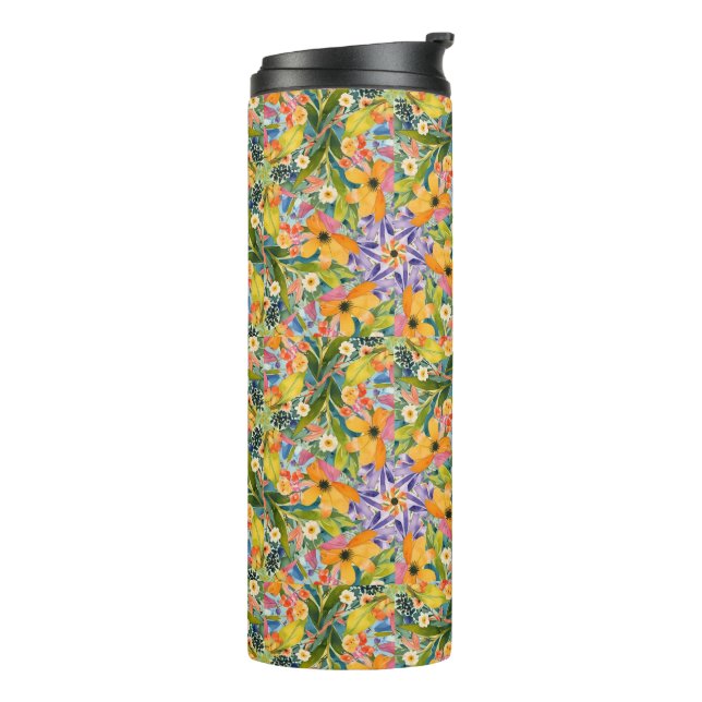 Fröhliches Kaleidoskop Thermosbecher (Nach links gedreht)