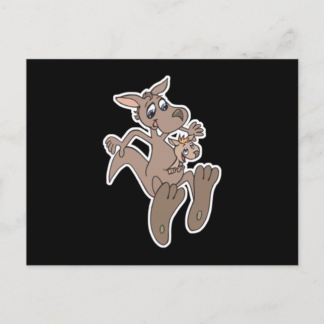 fröhliches Känguru Postkarte (Vorderseite)