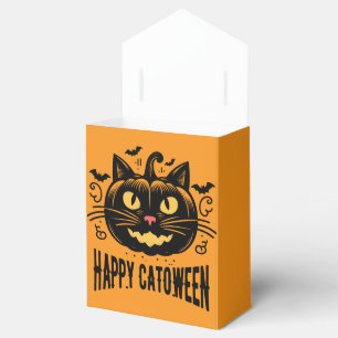 Fröhliches Katoween schwarze Katze Kürbis Gesicht Geschenkschachtel