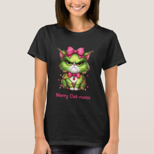 Fröhliches Katzendurcheinander verhedderte Festtag T-Shirt