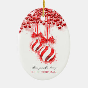 Fröhliches kleines WeihnachtsAquarell-Spritzen Keramik Ornament