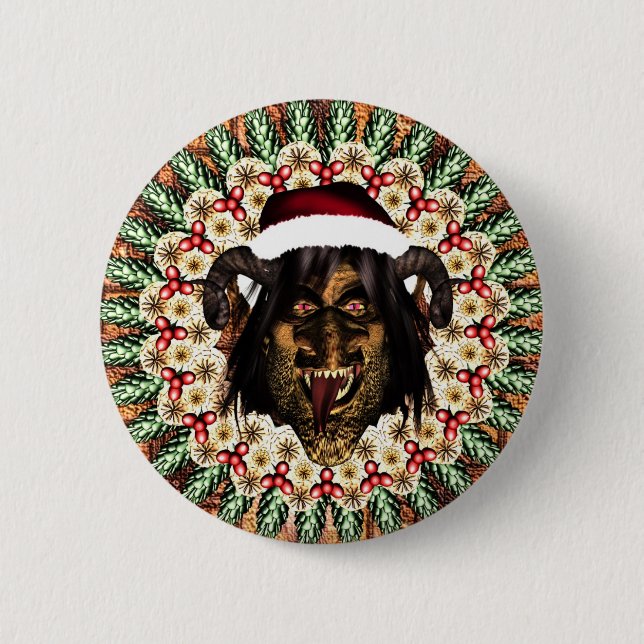 Fröhliches Krampus Button (Vorderseite)