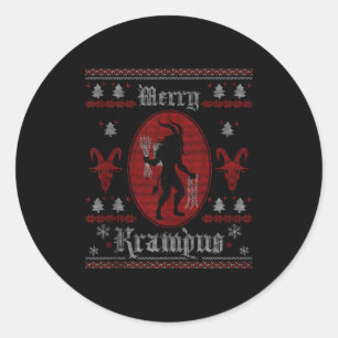 Fröhliches Krampus Horror Soky Böse Lustig Hässlic Runder Aufkleber