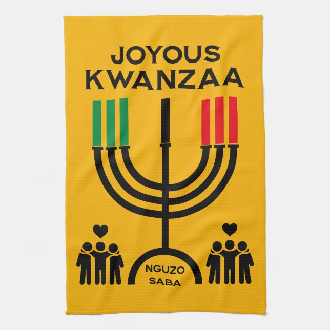 Fröhliches Kwanzaa Geschirrtuch (Vertikal)