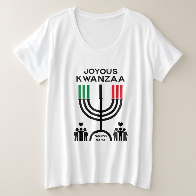 Fröhliches Kwanzaa Große Größe T-Shirt (Design vorne)