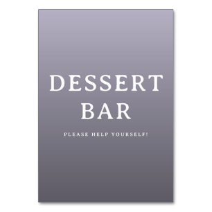 Fröhliches lila minimalistisches Dessert-Bar-Schil Tischnummer