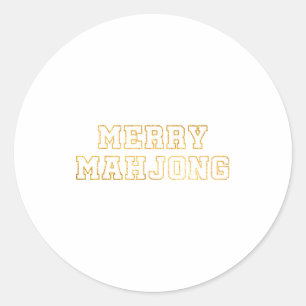 Fröhliches Mahjong Weihnachten Mahj Feiertagsfeier Runder Aufkleber